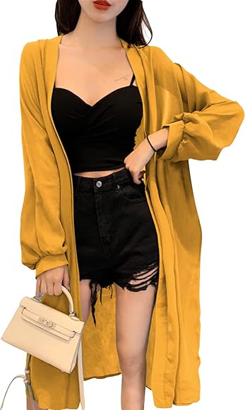 Amazon | [newNE] [ニューネ] カーディガン ロング シースルー かーで